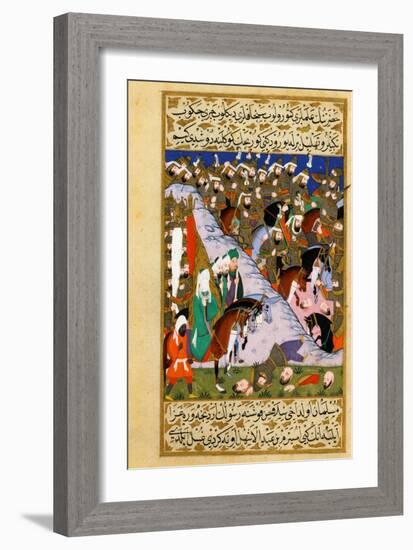 The Prophet Muhammad And the Muslim Army At the Battle of Uhud-null-Framed Giclee Print