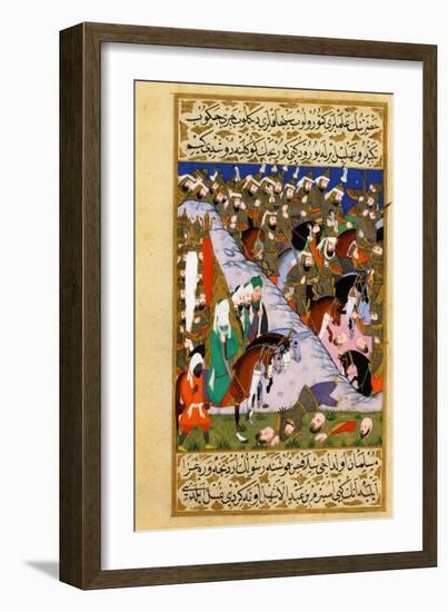 The Prophet Muhammad And the Muslim Army At the Battle of Uhud-null-Framed Giclee Print