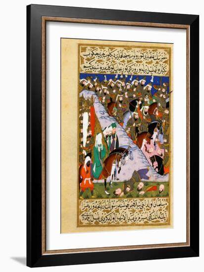 The Prophet Muhammad And the Muslim Army At the Battle of Uhud-null-Framed Giclee Print