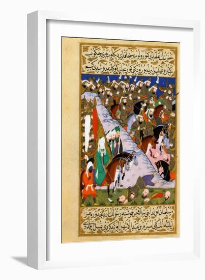 The Prophet Muhammad And the Muslim Army At the Battle of Uhud-null-Framed Giclee Print