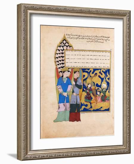 The Prophet Muhammad before the Angel with Seventy Heads. from the Book Nahj Al-Faradis-null-Framed Giclee Print