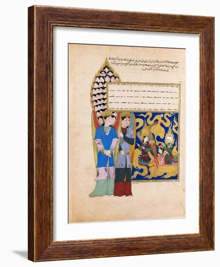 The Prophet Muhammad before the Angel with Seventy Heads. from the Book Nahj Al-Faradis-null-Framed Giclee Print