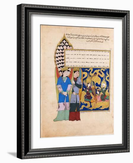 The Prophet Muhammad before the Angel with Seventy Heads. from the Book Nahj Al-Faradis-null-Framed Giclee Print