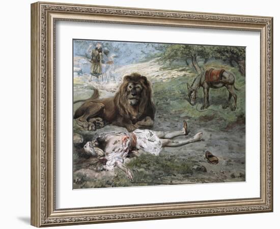 The Prophet Slain by the Lion-James Tissot-Framed Giclee Print