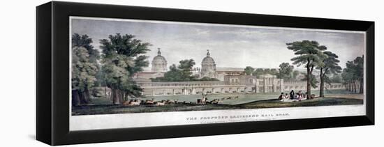 The Proposed Gravesend Railroad, 1835-Charles Joseph Hullmandel-Framed Premier Image Canvas
