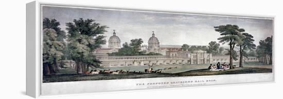 The Proposed Gravesend Railroad, 1835-Charles Joseph Hullmandel-Framed Premier Image Canvas