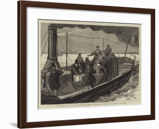 The Proposed Harbour for Rome, General Garibaldi on Board the Tevere Off the Mouth of the Tiber-Joseph Nash-Framed Giclee Print