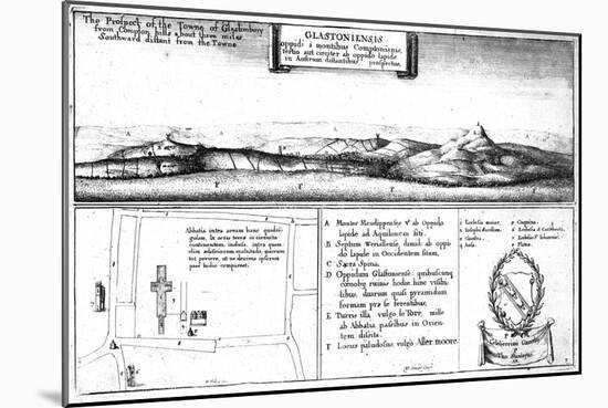 'The Prospect of the Towne of Glastonbury', late 17th century-Wenceslaus Hollar-Mounted Giclee Print