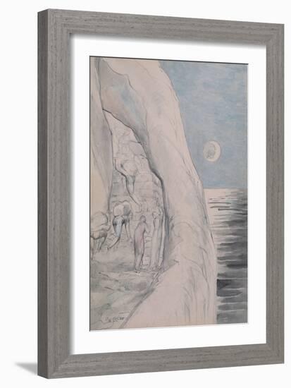 The Proud under their Enormous Loads 1824-27 (Pen & Ink, Pencil, W/C on Paper)-William Blake-Framed Giclee Print