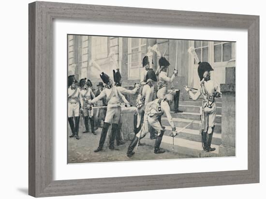 'The Prussian Noble Guard Sharpen Their Swords on the Steps of the French Embassy at Berlin', 1896-Unknown-Framed Giclee Print