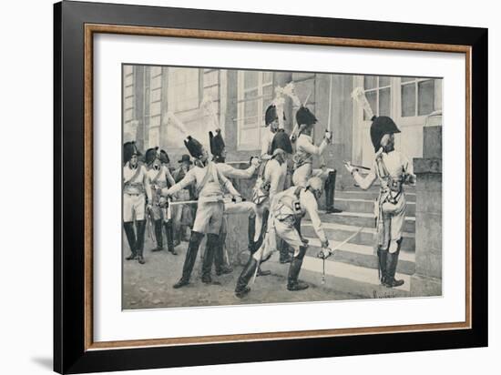 'The Prussian Noble Guard Sharpen Their Swords on the Steps of the French Embassy at Berlin', 1896-Unknown-Framed Giclee Print