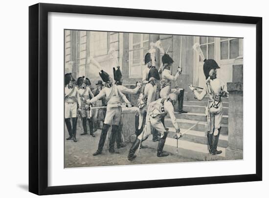 'The Prussian Noble Guard Sharpen Their Swords on the Steps of the French Embassy at Berlin', 1896-Unknown-Framed Giclee Print