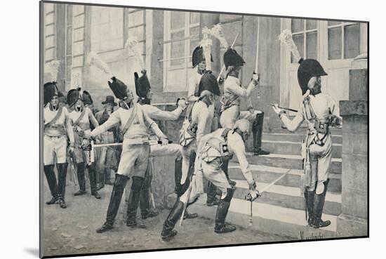 'The Prussian Noble Guard Sharpen Their Swords on the Steps of the French Embassy at Berlin', 1896-Unknown-Mounted Giclee Print