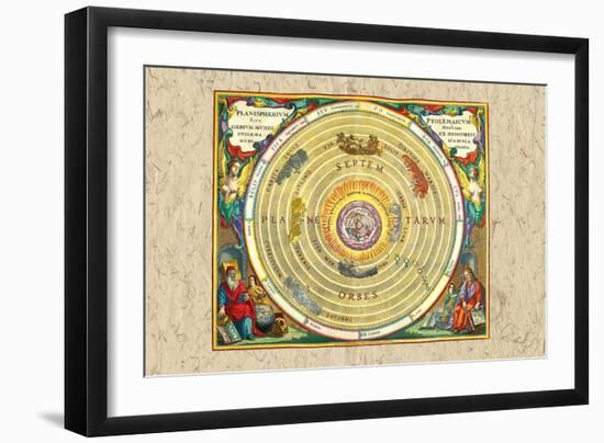 The Ptolemaic Understanding of the Universe-Andreas Cellarius-Framed Art Print