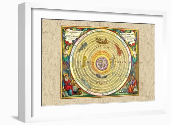 The Ptolemaic Understanding of the Universe-Andreas Cellarius-Framed Art Print