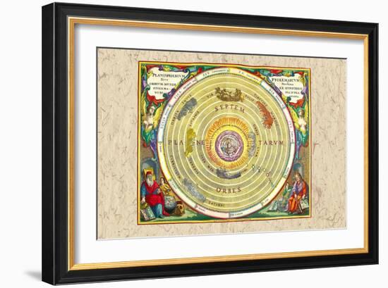 The Ptolemaic Understanding of the Universe-Andreas Cellarius-Framed Art Print