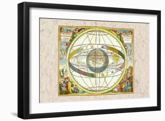 The Ptolemaic View of the Universe-Andreas Cellarius-Framed Art Print