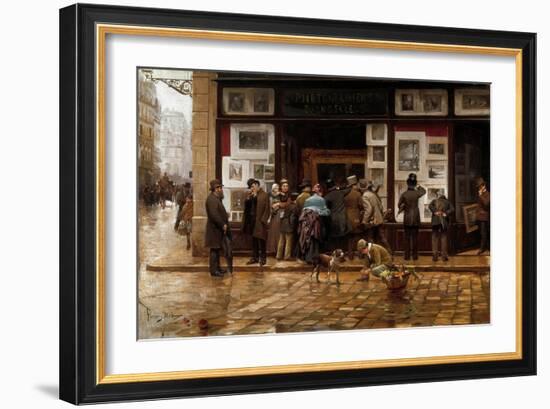 The Public Exhibition of Painting, 1888-Juan Ferrer y Miro-Framed Giclee Print