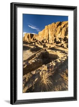 The Pueblo Bonito Ruins Lie At The Base Of The Chaco Canyon Walls In Chaco Culture NHP, New Mexico-Mike Cavaroc-Framed Photographic Print