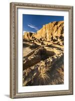 The Pueblo Bonito Ruins Lie At The Base Of The Chaco Canyon Walls In Chaco Culture NHP, New Mexico-Mike Cavaroc-Framed Photographic Print