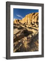 The Pueblo Bonito Ruins Lie At The Base Of The Chaco Canyon Walls In Chaco Culture NHP, New Mexico-Mike Cavaroc-Framed Photographic Print