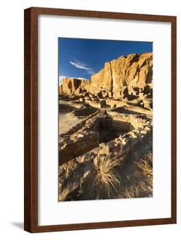 The Pueblo Bonito Ruins Lie At The Base Of The Chaco Canyon Walls In Chaco Culture NHP, New Mexico-Mike Cavaroc-Framed Photographic Print