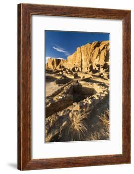 The Pueblo Bonito Ruins Lie At The Base Of The Chaco Canyon Walls In Chaco Culture NHP, New Mexico-Mike Cavaroc-Framed Photographic Print