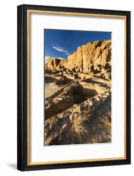 The Pueblo Bonito Ruins Lie At The Base Of The Chaco Canyon Walls In Chaco Culture NHP, New Mexico-Mike Cavaroc-Framed Photographic Print