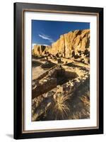 The Pueblo Bonito Ruins Lie At The Base Of The Chaco Canyon Walls In Chaco Culture NHP, New Mexico-Mike Cavaroc-Framed Photographic Print