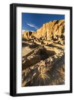 The Pueblo Bonito Ruins Lie At The Base Of The Chaco Canyon Walls In Chaco Culture NHP, New Mexico-Mike Cavaroc-Framed Photographic Print