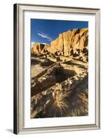 The Pueblo Bonito Ruins Lie At The Base Of The Chaco Canyon Walls In Chaco Culture NHP, New Mexico-Mike Cavaroc-Framed Photographic Print