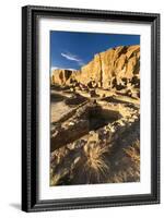 The Pueblo Bonito Ruins Lie At The Base Of The Chaco Canyon Walls In Chaco Culture NHP, New Mexico-Mike Cavaroc-Framed Photographic Print