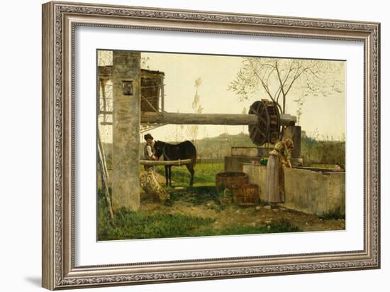 The Pumping Machine, 1863-Silvestro Lega-Framed Giclee Print
