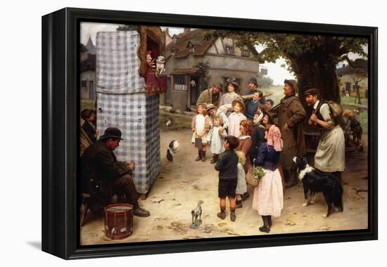 The Punch and Judy Show, 1912 (Oil on Canvas)-Arthur John Elsley-Framed Premier Image Canvas