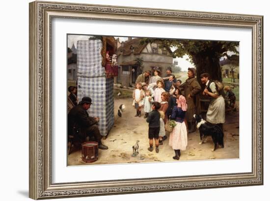 The Punch and Judy Show, 1912 (Oil on Canvas)-Arthur John Elsley-Framed Giclee Print