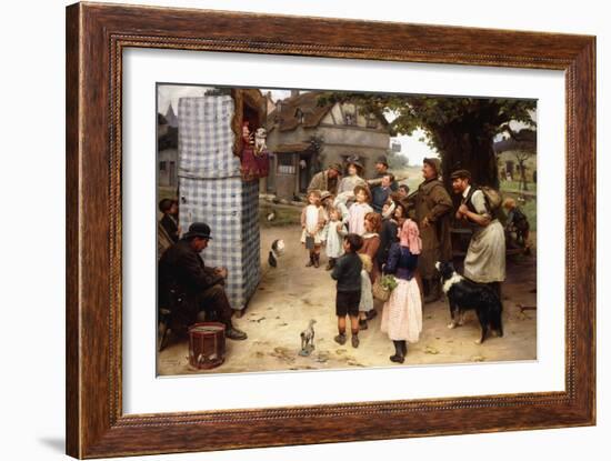 The Punch and Judy Show, 1912 (Oil on Canvas)-Arthur John Elsley-Framed Giclee Print