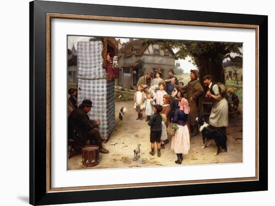 The Punch and Judy Show, 1912 (Oil on Canvas)-Arthur John Elsley-Framed Giclee Print