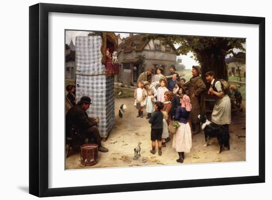 The Punch and Judy Show, 1912 (Oil on Canvas)-Arthur John Elsley-Framed Giclee Print