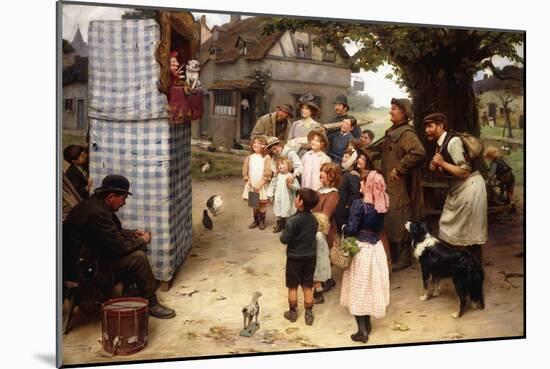 The Punch and Judy Show, 1912 (Oil on Canvas)-Arthur John Elsley-Mounted Giclee Print