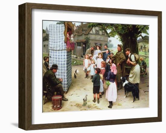 The Punch and Judy Show, 1912 (Oil on Canvas)-Arthur John Elsley-Framed Giclee Print