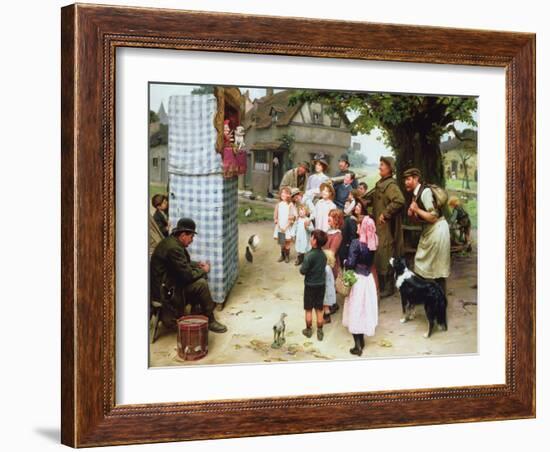 The Punch and Judy Show, 1912 (Oil on Canvas)-Arthur John Elsley-Framed Giclee Print