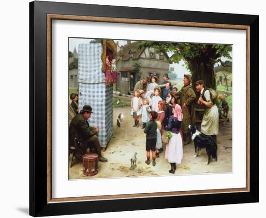 The Punch and Judy Show, 1912 (Oil on Canvas)-Arthur John Elsley-Framed Giclee Print