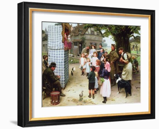 The Punch and Judy Show, 1912 (Oil on Canvas)-Arthur John Elsley-Framed Giclee Print