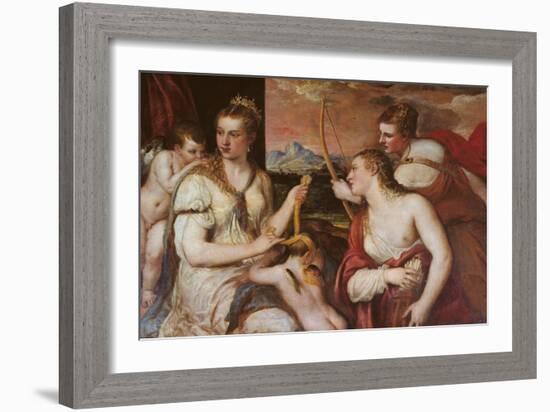 The Punishment of Cupid (Venus Blindfolding Cupid)-Titian (Tiziano Vecelli)-Framed Giclee Print