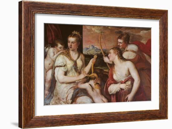 The Punishment of Cupid (Venus Blindfolding Cupid)-Titian (Tiziano Vecelli)-Framed Giclee Print