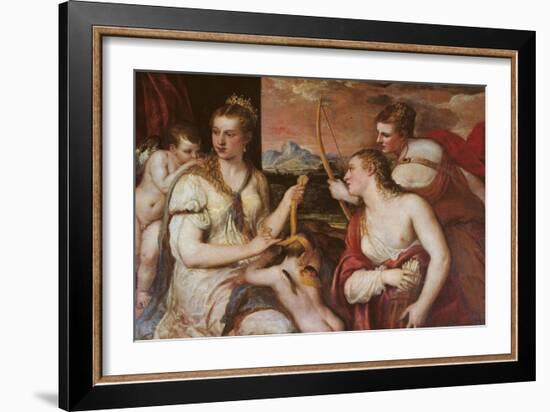 The Punishment of Cupid (Venus Blindfolding Cupid)-Titian (Tiziano Vecelli)-Framed Giclee Print