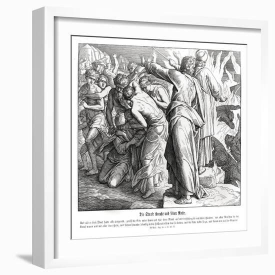 The punishment of Korah, Numbers-Julius Schnorr von Carolsfeld-Framed Giclee Print