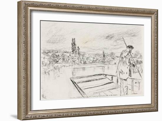 The Punt, 1861 (Etching, Drypoint, Black Carbon Ink, Chine Collé on Wove Paper)-James Abbott McNeill Whistler-Framed Giclee Print