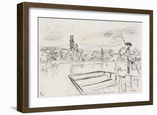 The Punt, 1861 (Etching, Drypoint, Black Carbon Ink, Chine Collé on Wove Paper)-James Abbott McNeill Whistler-Framed Giclee Print