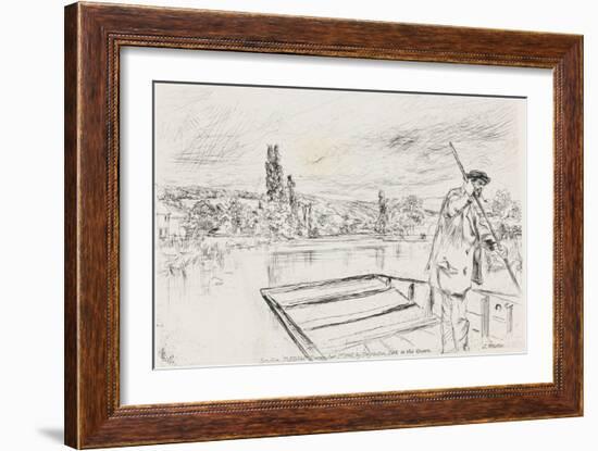 The Punt, 1861 (Etching, Drypoint, Black Carbon Ink, Chine Collé on Wove Paper)-James Abbott McNeill Whistler-Framed Giclee Print